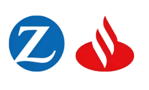 Logo de las compañías Zurich y Santander